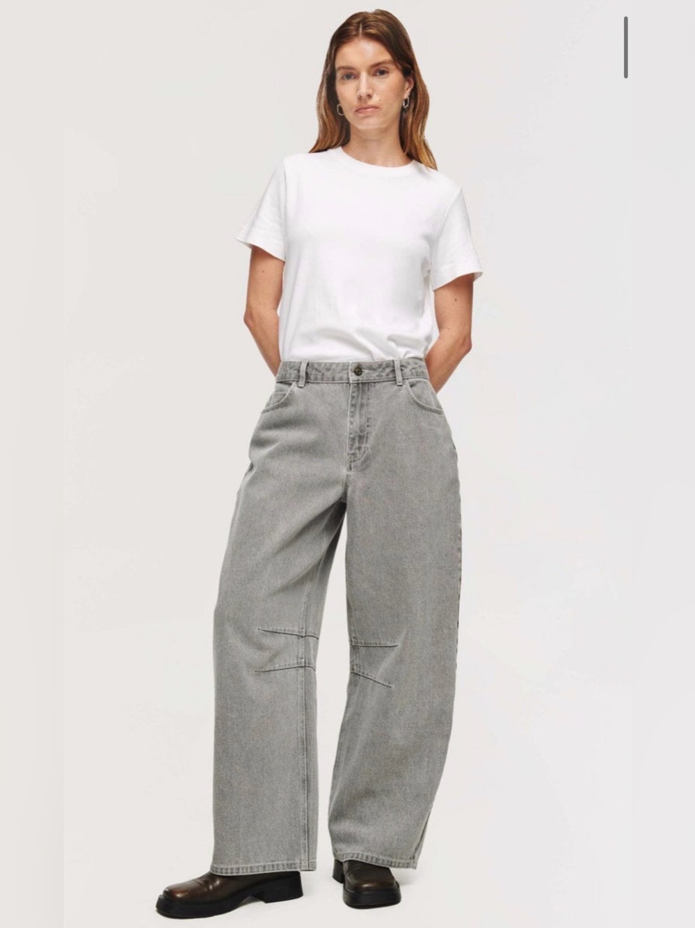 ALIGNE Markus Horseshoe Jeans – Grey – Size 29 – Trendy Curve Silhouette